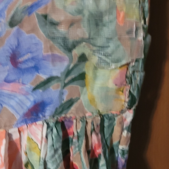 Red Camel Y2K Rayon Skirt Women's Floral L 80s it has a boo boo on the band. - Picture 5 of 7